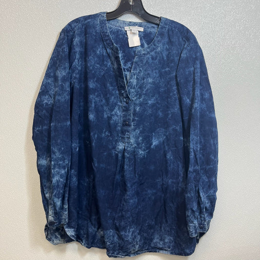 Top Long Sleeve By Pure Jill In Navy, Size: Xl