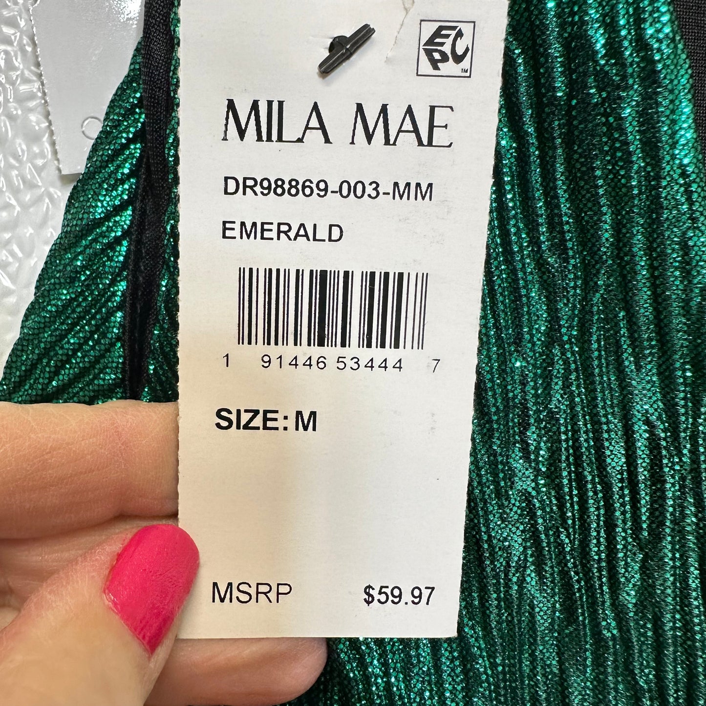 Emerald Dress Casual Midi Clothes Mentor, Size M