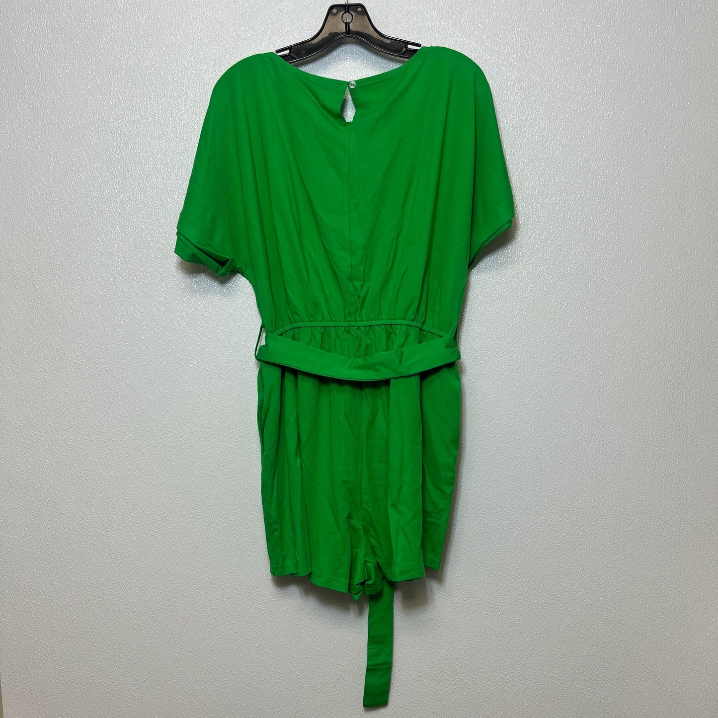 Kelly Green Romper Pink Lily, Size Xl