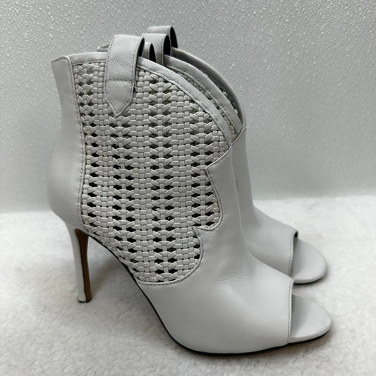 White Boots Ankle Heels Jessica Simpson, Size 8