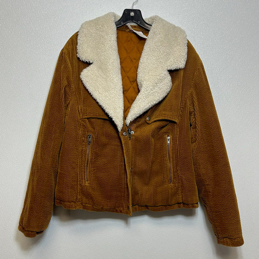 Brown Jacket Faux Fur & Sherpa Free People, Size L