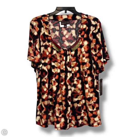 Top Short Sleeve By Dana Buchman In Red, Size: L