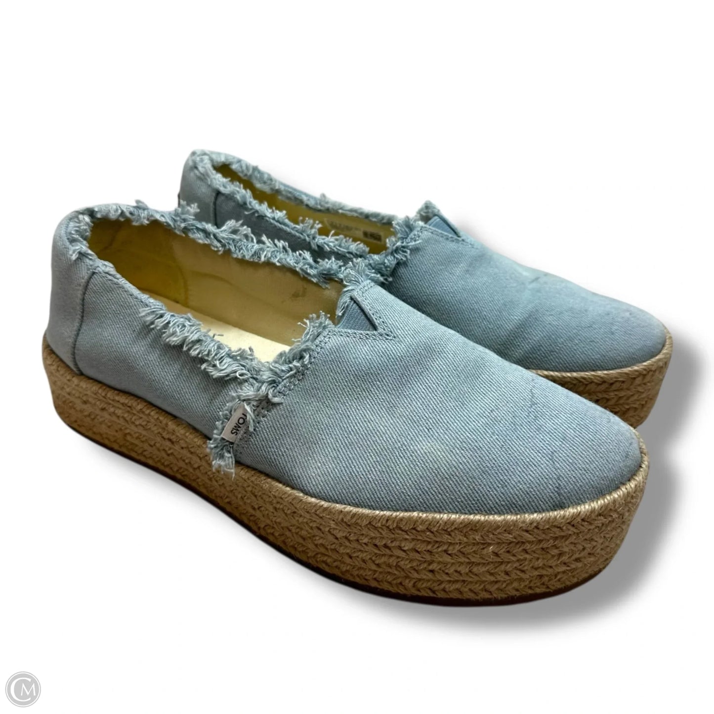 Shoes Flats By Toms In Blue Denim, Size: 8