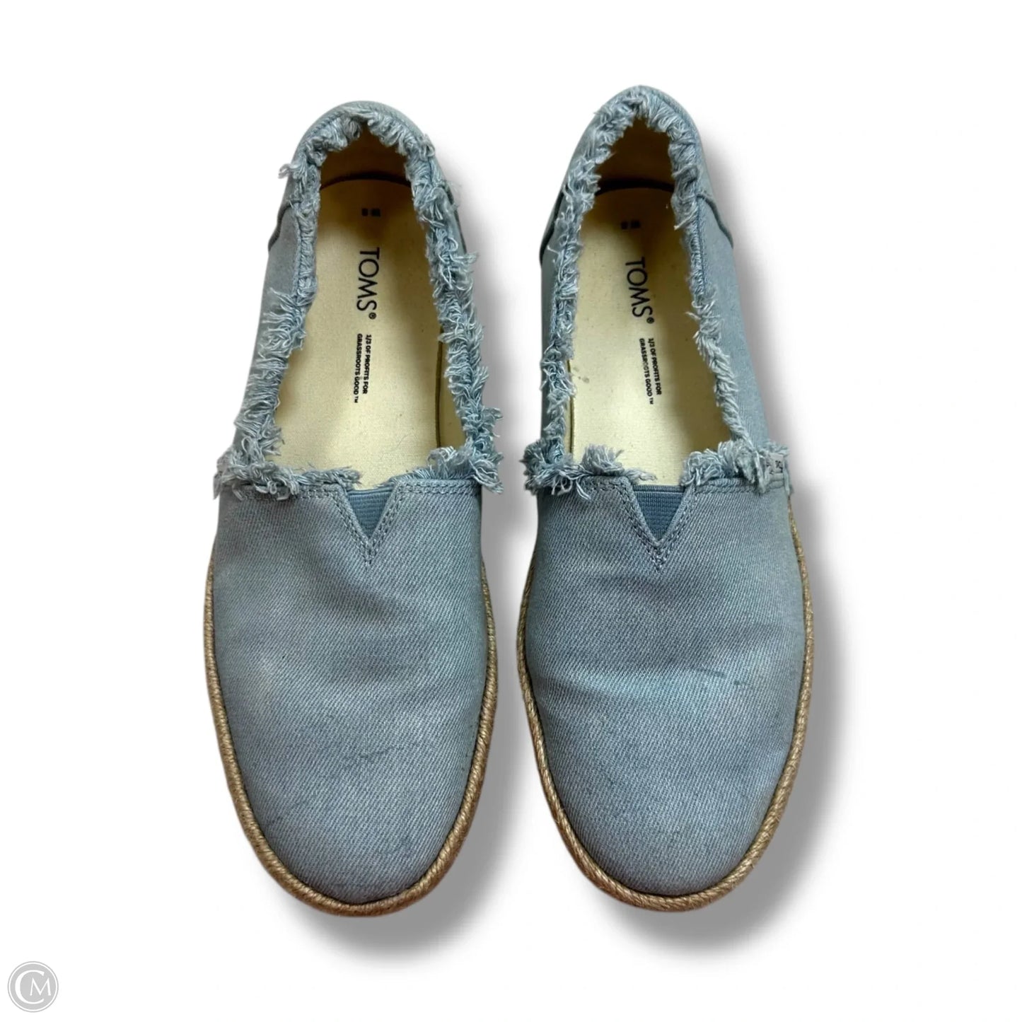 Shoes Flats By Toms In Blue Denim, Size: 8