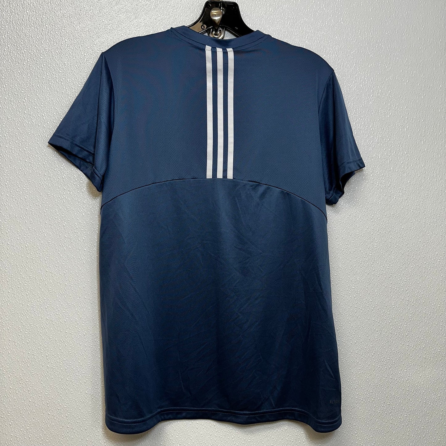 Blue Athletic Top Short Sleeve Adidas, Size L