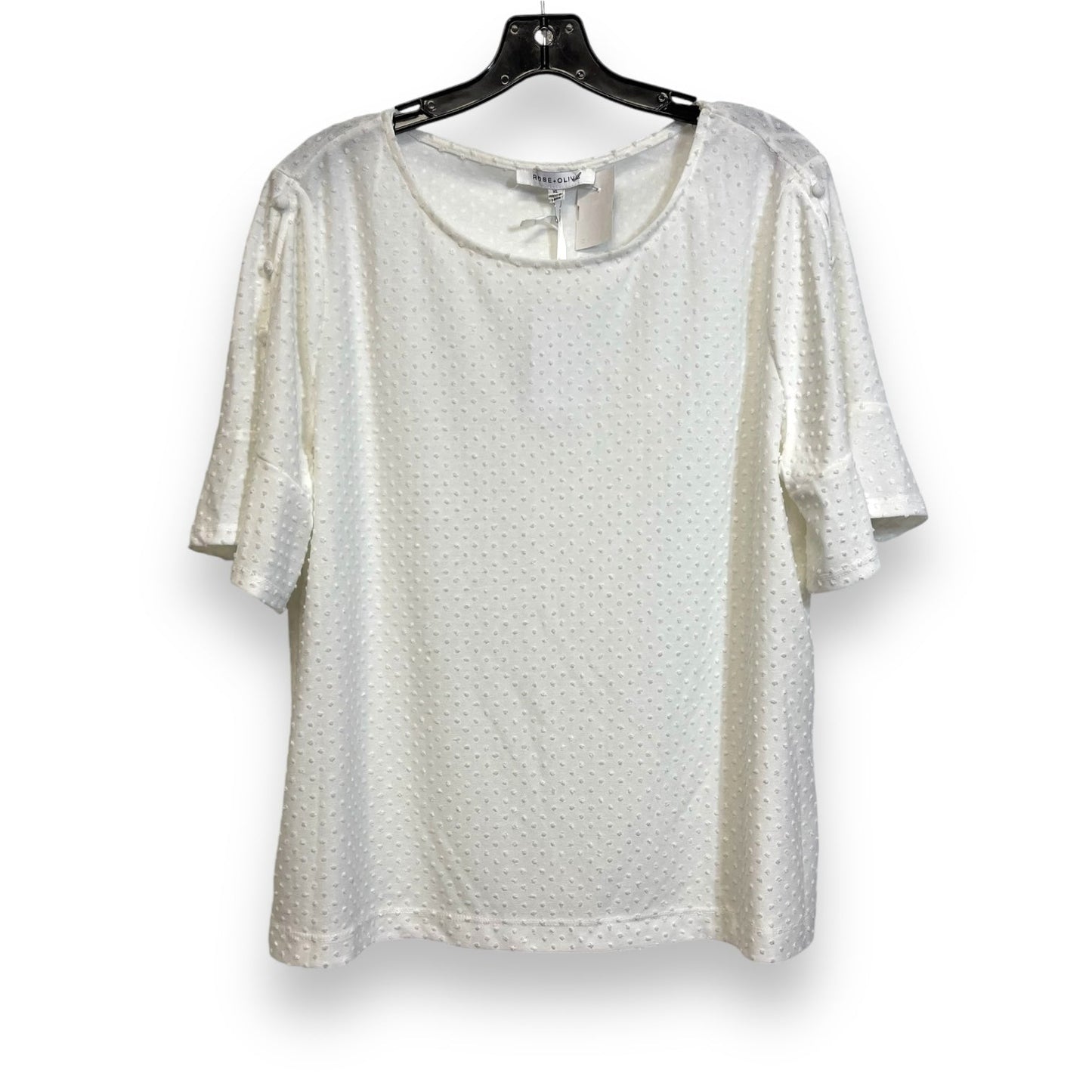 Top Short Sleeve By Rose And Olive In White, Size: Xl