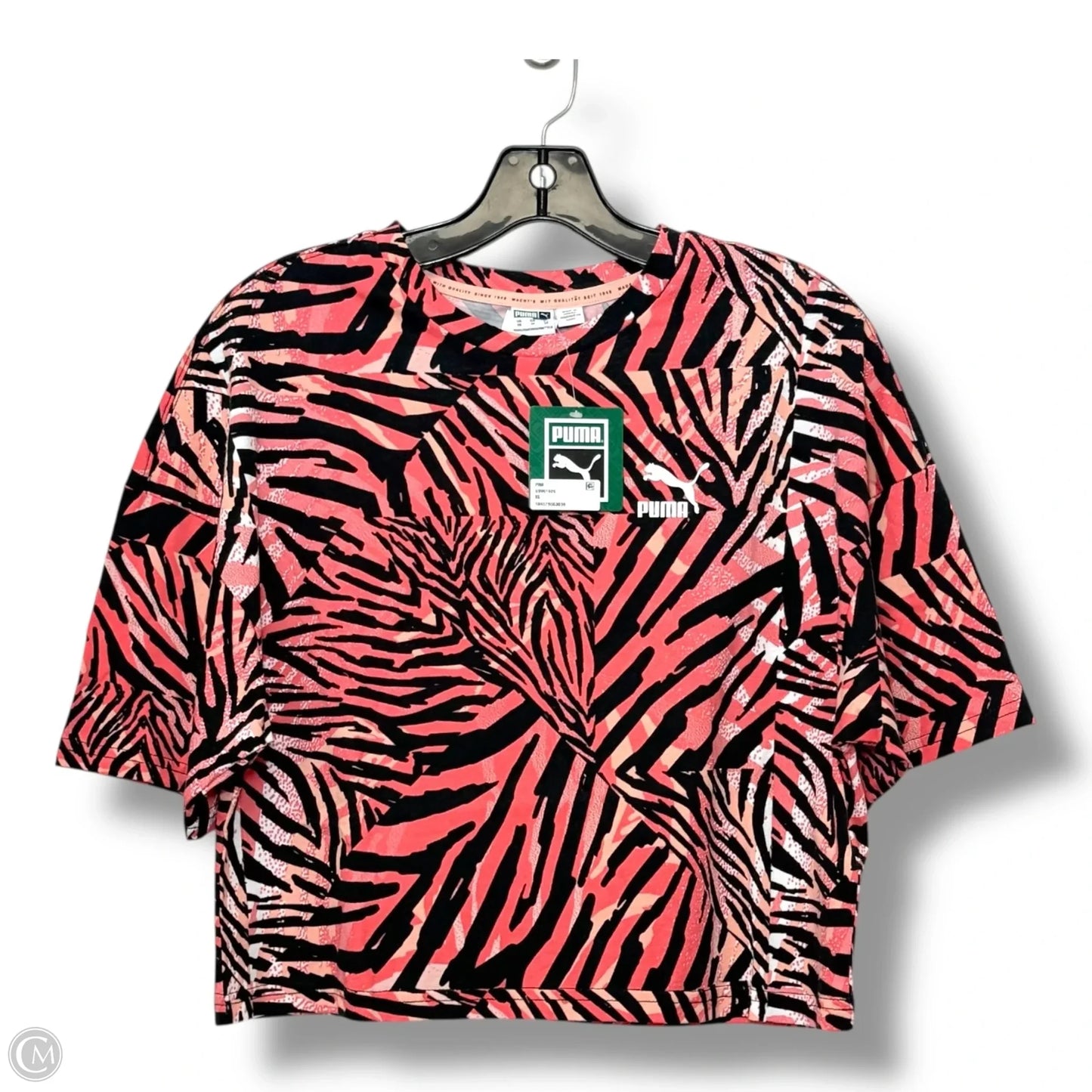 Top Short Sleeve By Puma In Animal Print, Size: Xs