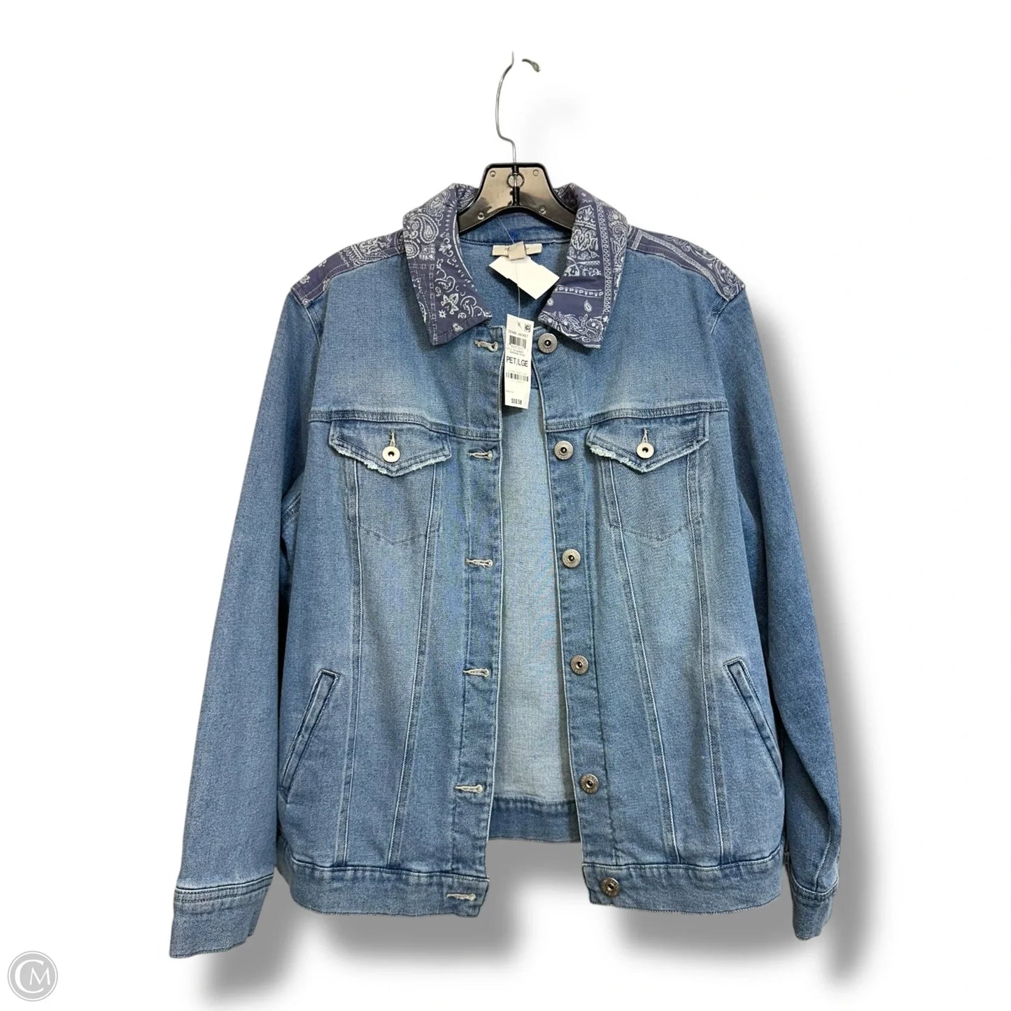 Jacket Denim By Style And Company In Blue Denim, Size: L