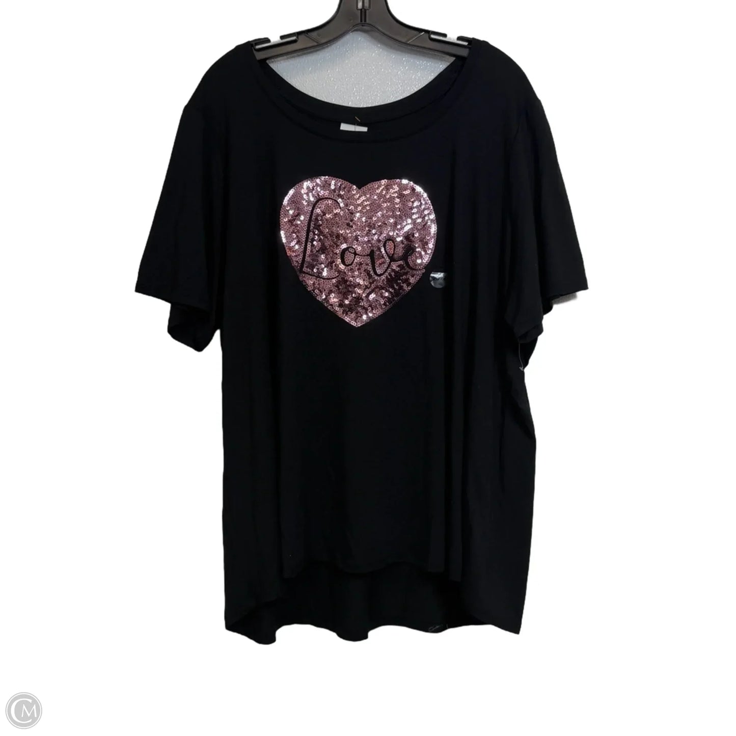 Top Short Sleeve Basic By Clothes Mentor In Black, Size: Xxl