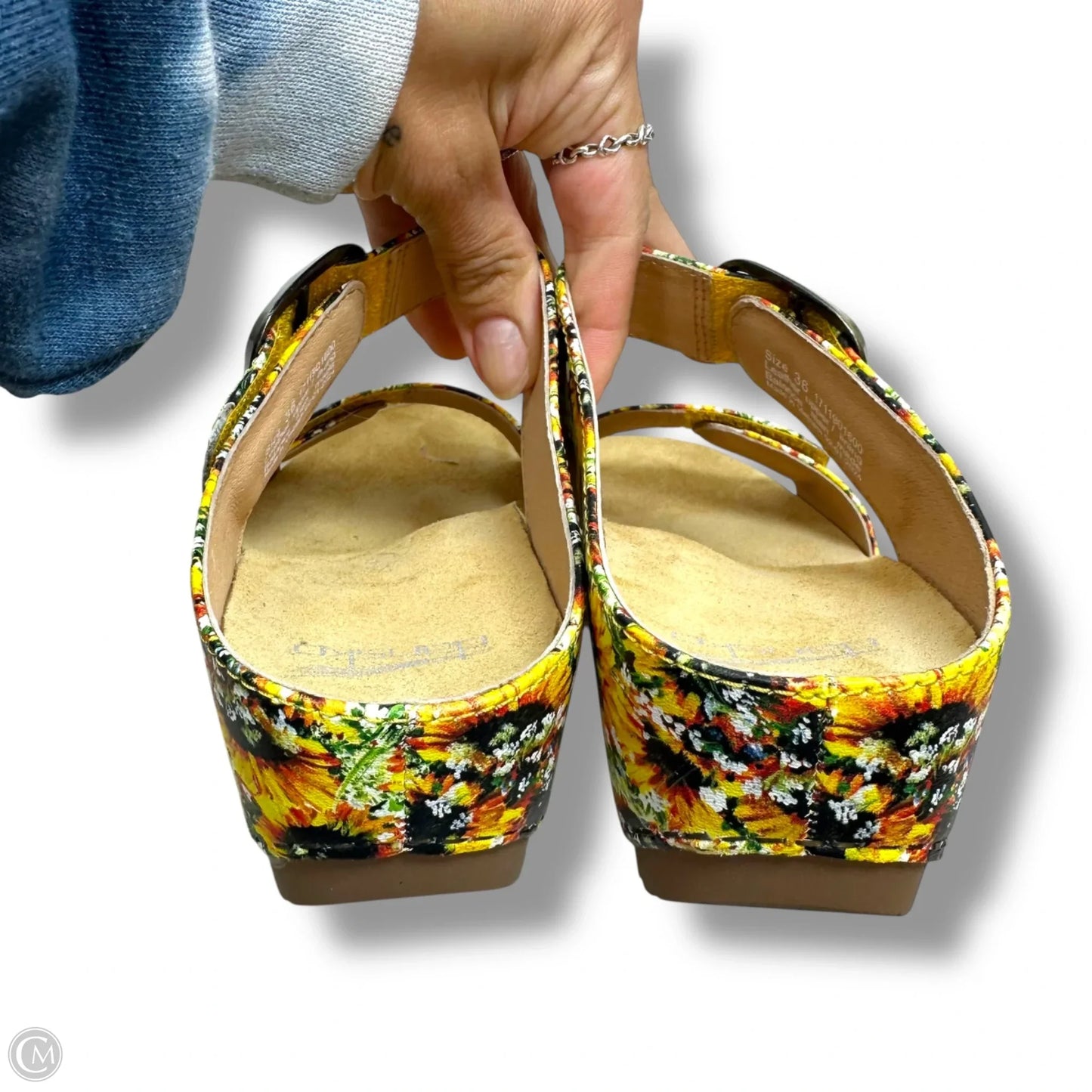 Sandals Heels Block By Dansko In Yellow, Size: 7