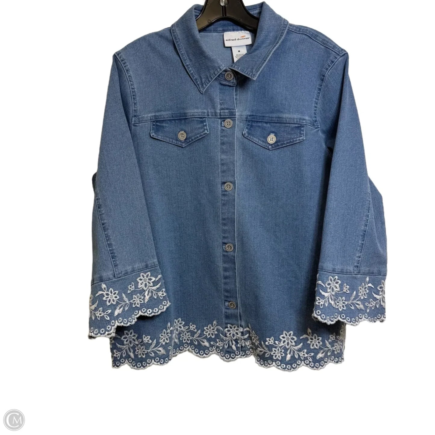 Jacket Denim By Alfred Dunner In Blue Denim, Size: M