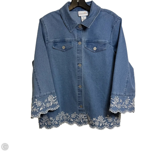 Jacket Denim By Alfred Dunner In Blue Denim, Size: M