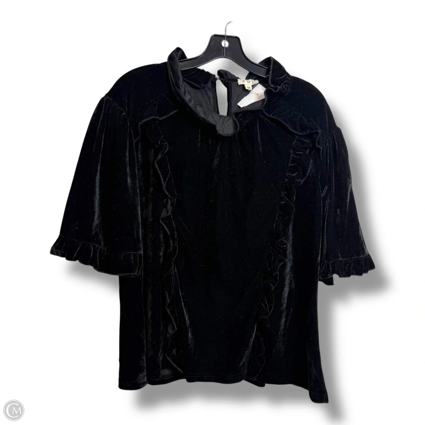 Top Short Sleeve By Pol In Black, Size: M