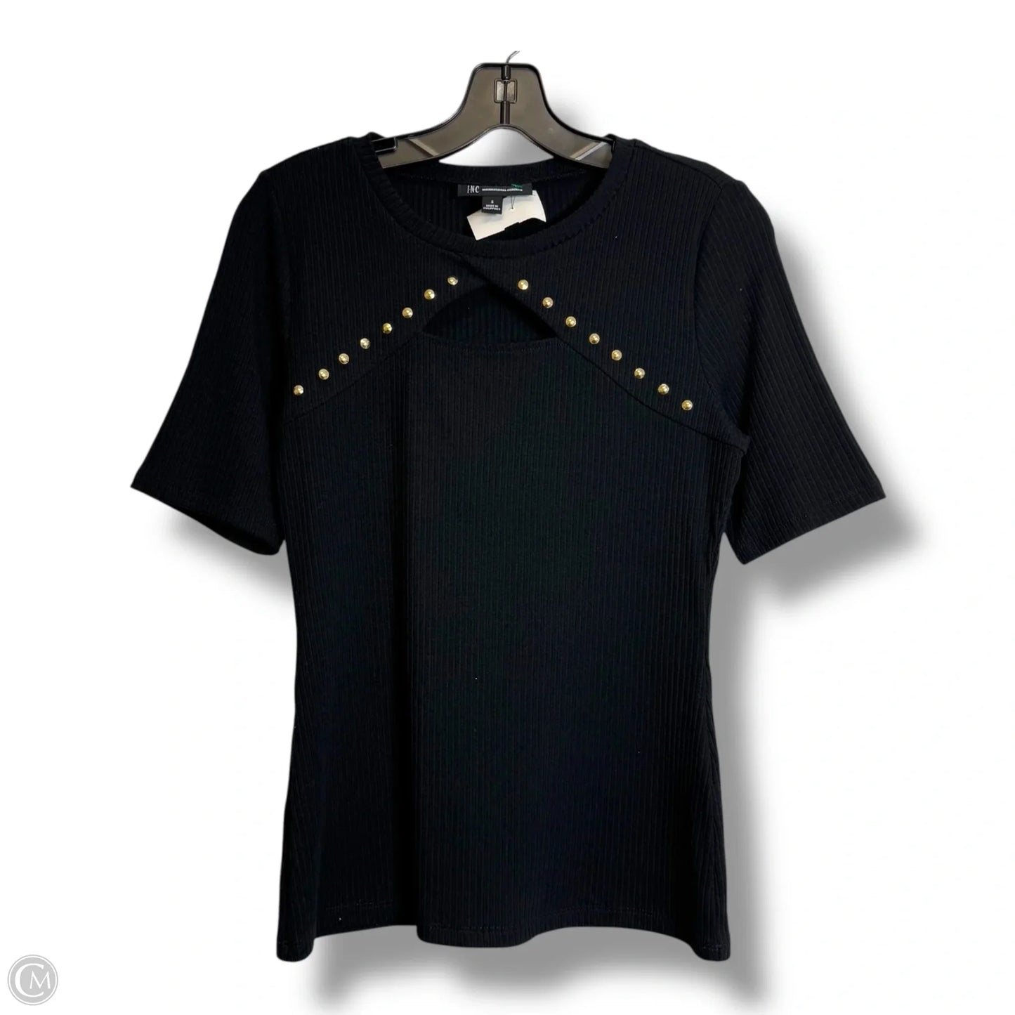 Top Short Sleeve By Inc In Black, Size: S