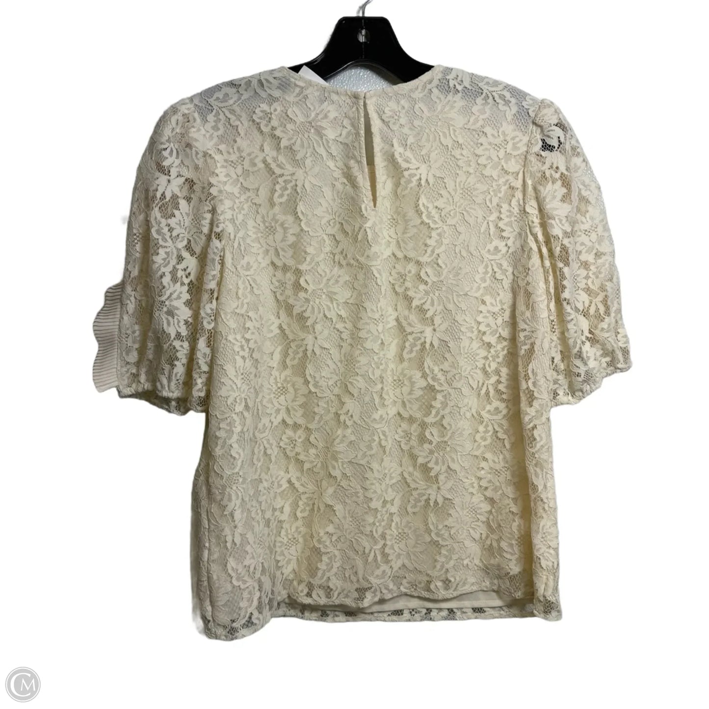Top Short Sleeve By Express In Ivory, Size: M