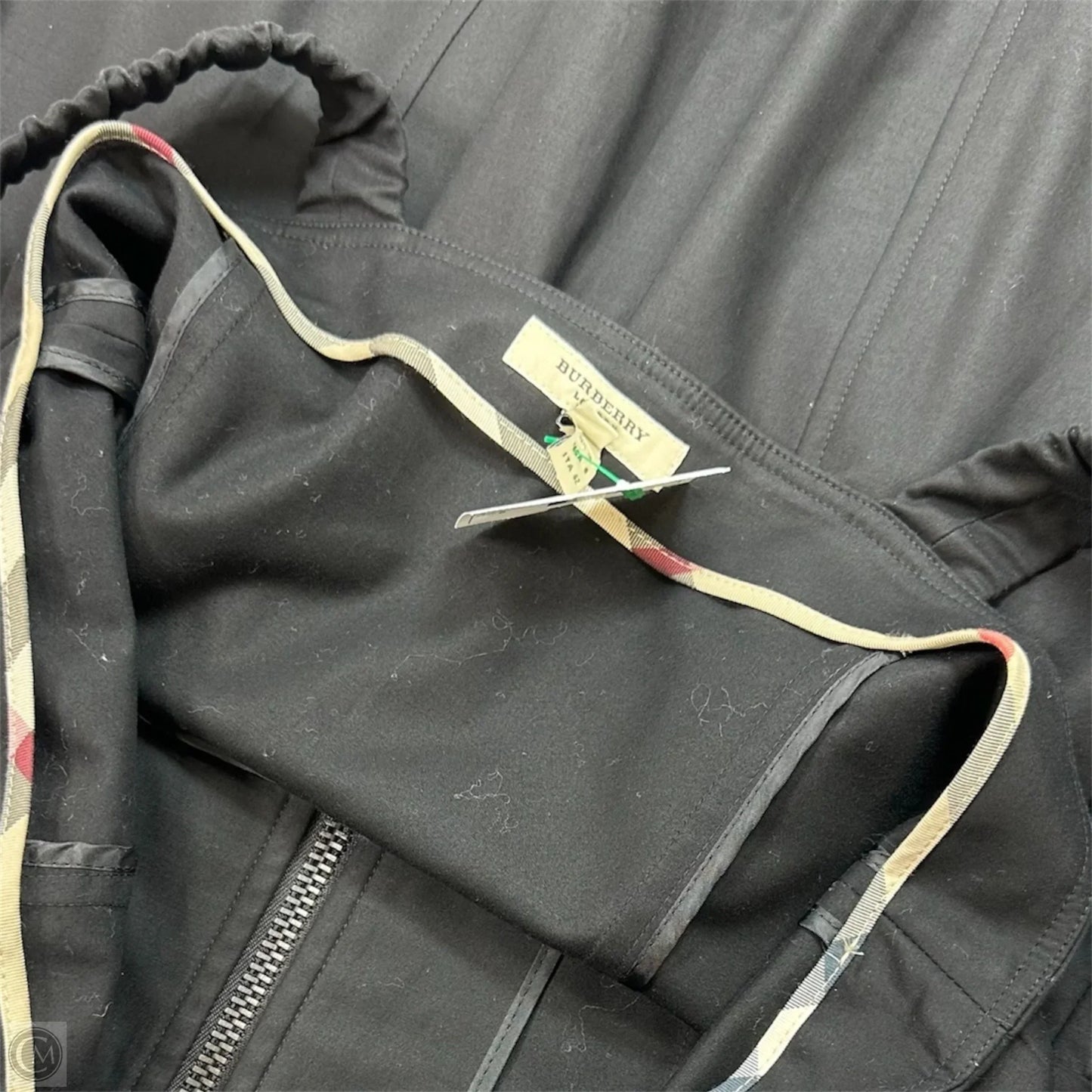 Zip front Dress Luxury Designer By Burberry In Black, Size: 8