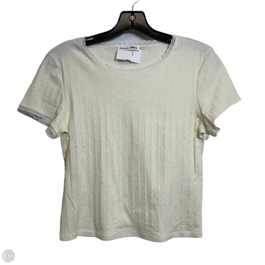 Top Short Sleeve By Reformation In Ivory, Size: Xl