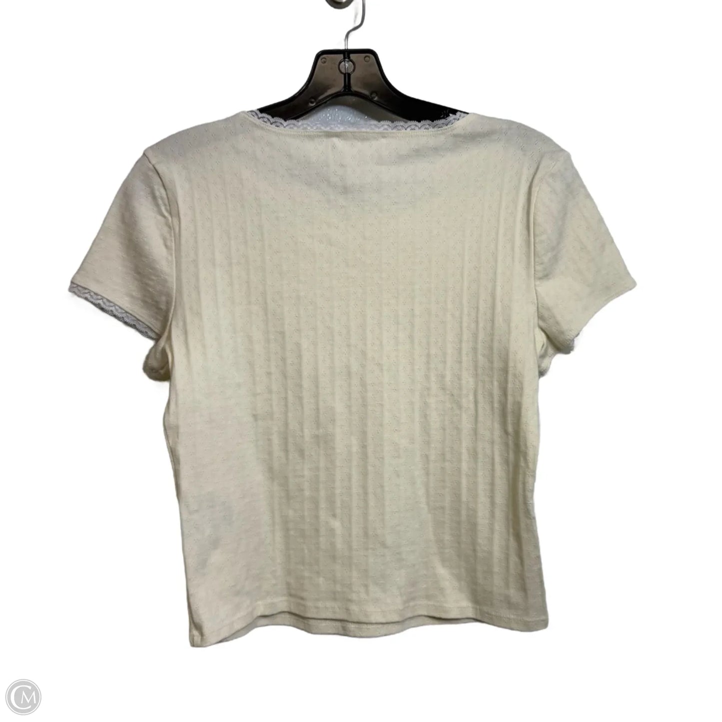 Top Short Sleeve By Reformation In Ivory, Size: Xl