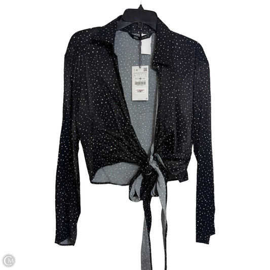 Top Long Sleeve By Zara In Polkadot Pattern, Size: L