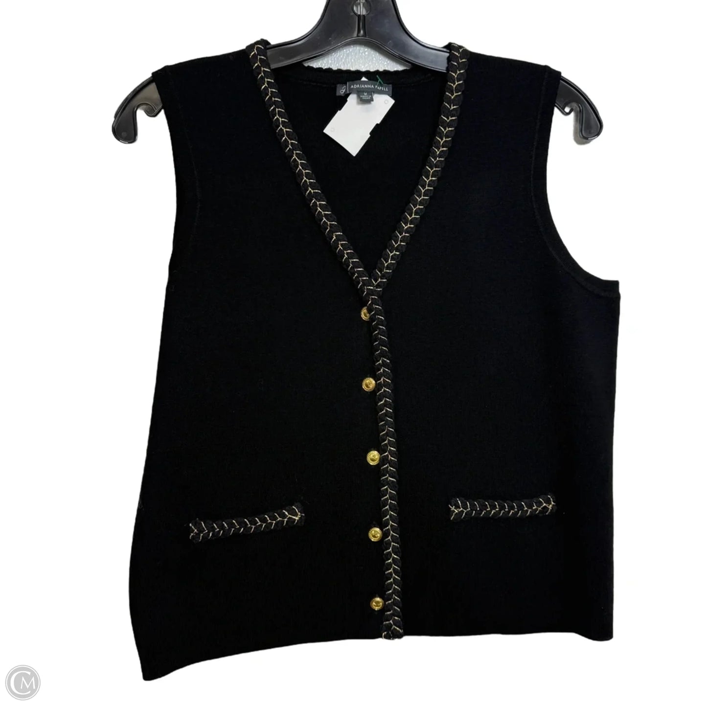 Vest Other By Adrianna Papell In Black, Size: M