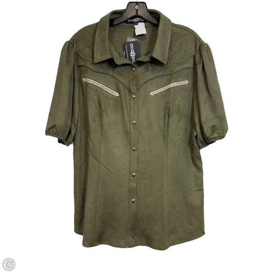 Top Short Sleeve By Clothes Mentor In Green, Size: 2x