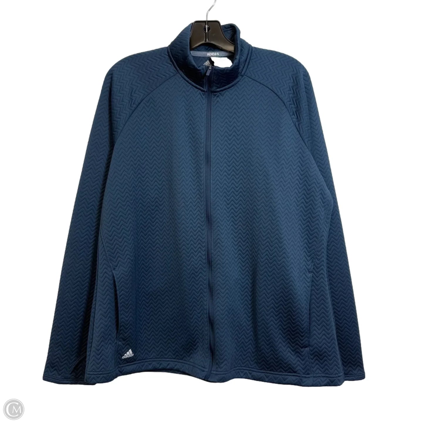 Athletic Jacket By Adidas In Blue, Size: 2x