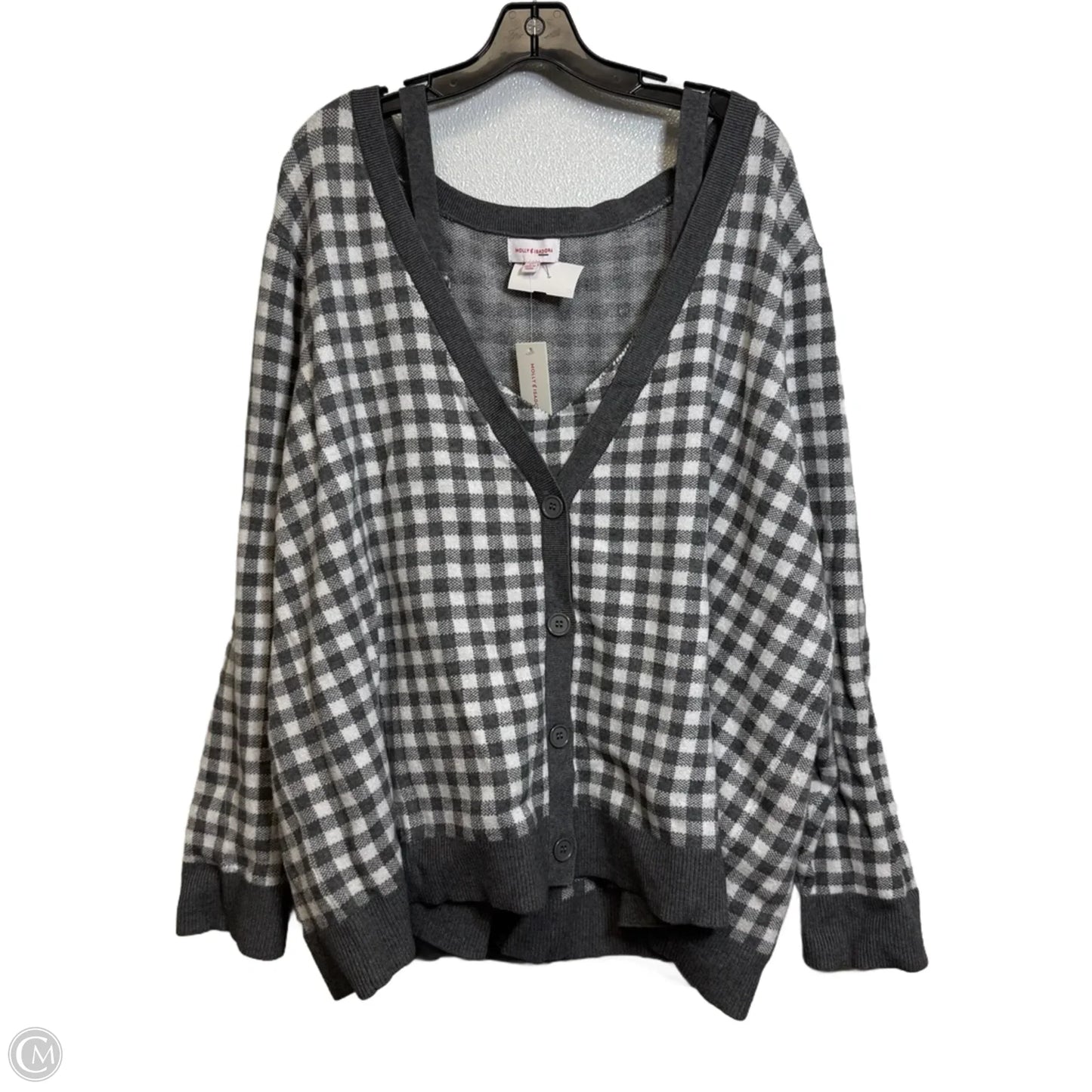 Sweater 2pc By Clothes Mentor In Checkered Pattern, Size: 5x