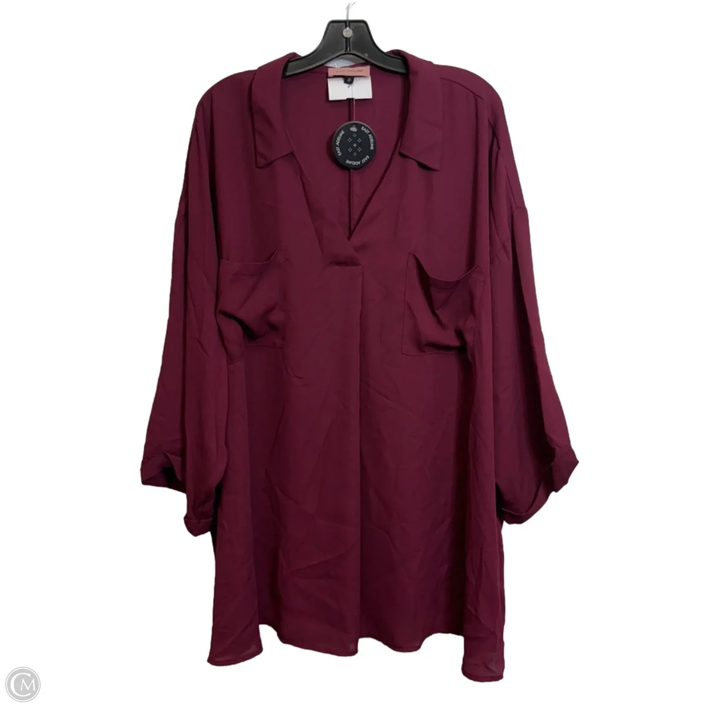 Top 3/4 Sleeve By Clothes Mentor In Maroon, Size: 5x