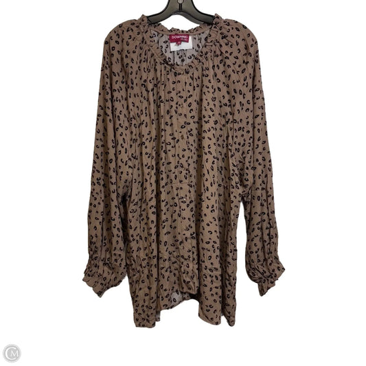 Top Long Sleeve By Clothes Mentor In Animal Print, Size: 5x