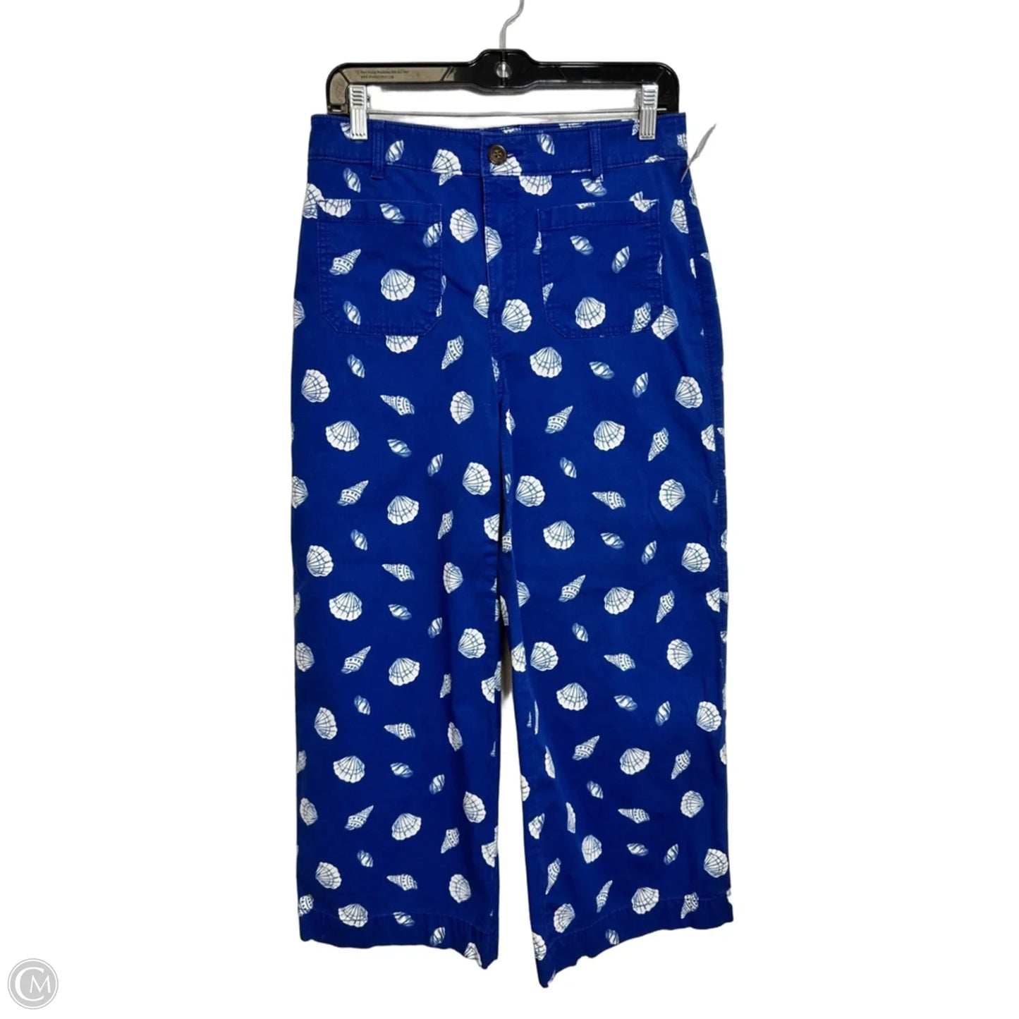 Pants Cropped By Loft In Blue & White, Size: 4