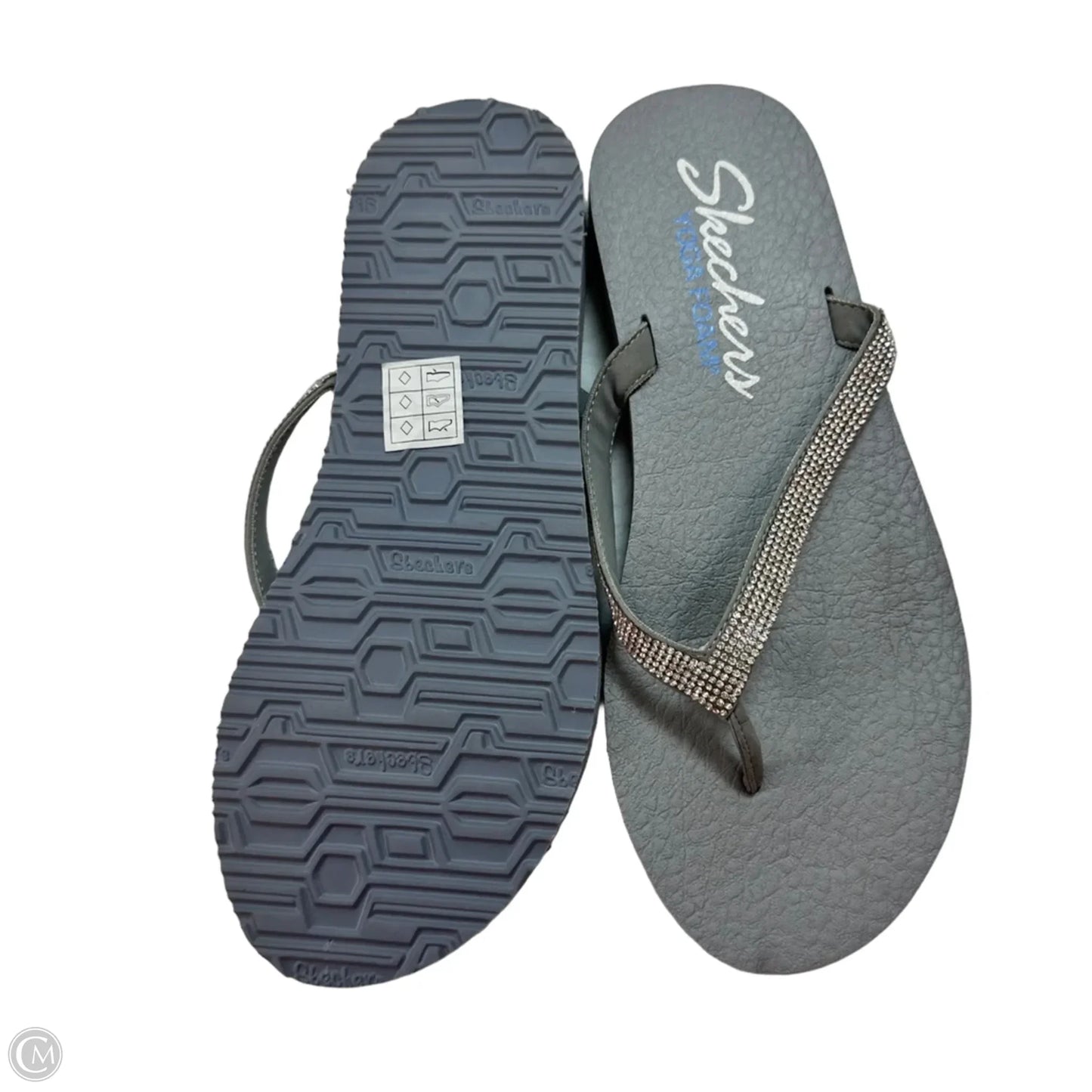 Sandals Flip Flops By Skechers In Grey, Size: 9