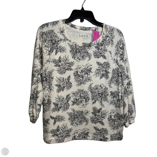 Top Long Sleeve By Loft In Ivory, Size: S