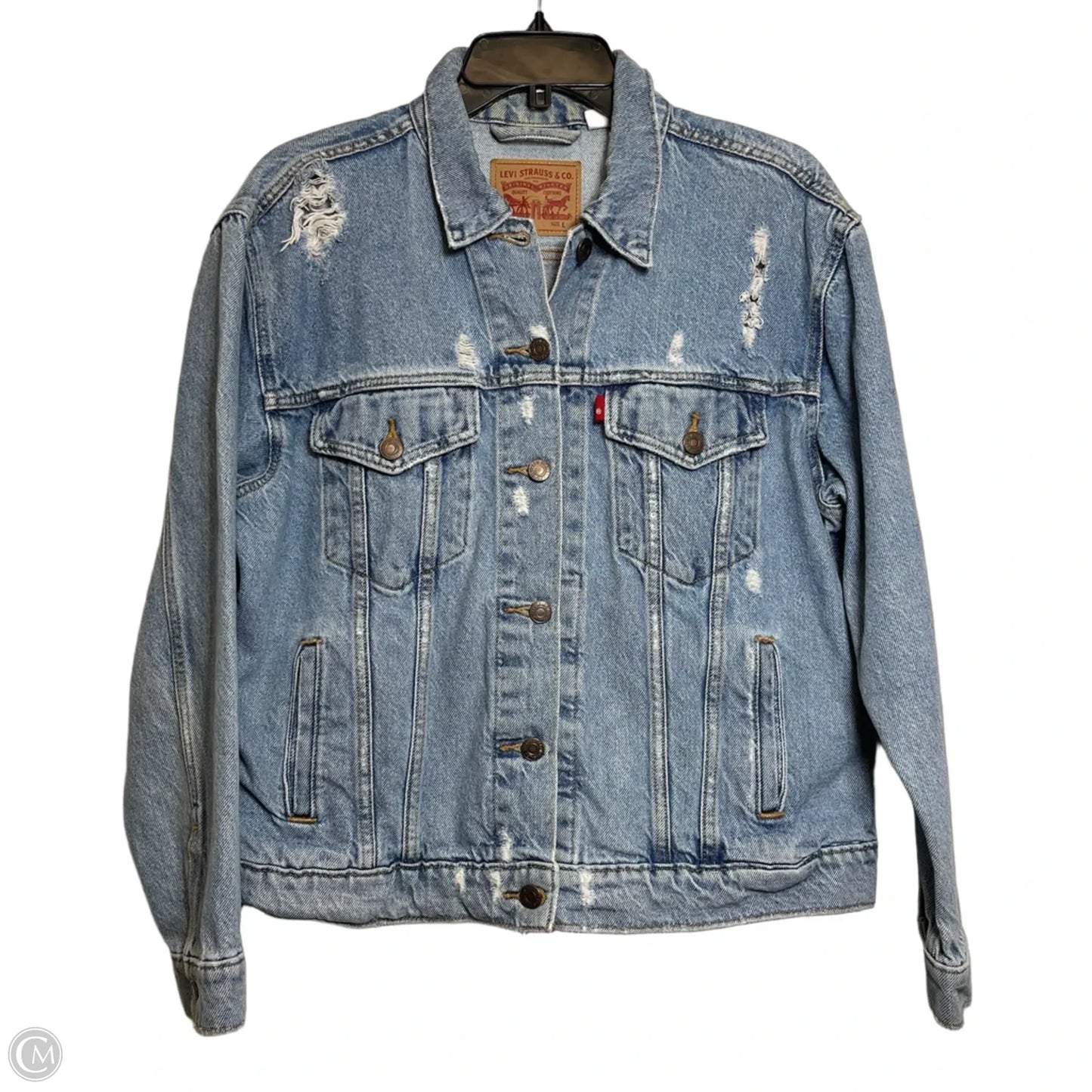 Jacket Denim By Levis In Blue Denim, Size: L