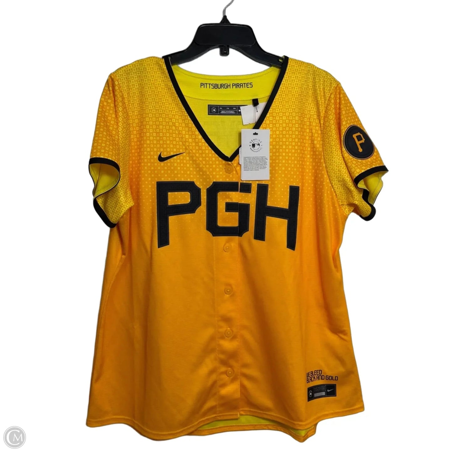 Pittsburgh pirates Top Short Sleeve By Clothes Mentor In Gold, Size: Xxl
