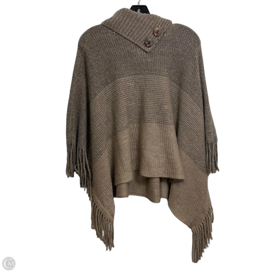 Poncho By Clothes Mentor In Brown, Size: Osfm