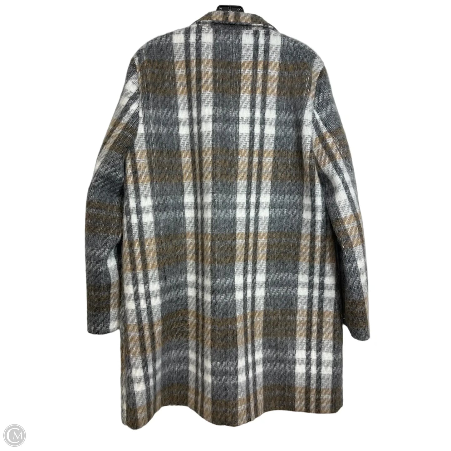 Coat Peacoat By Nine West Apparel In Grey & Tan, Size: L