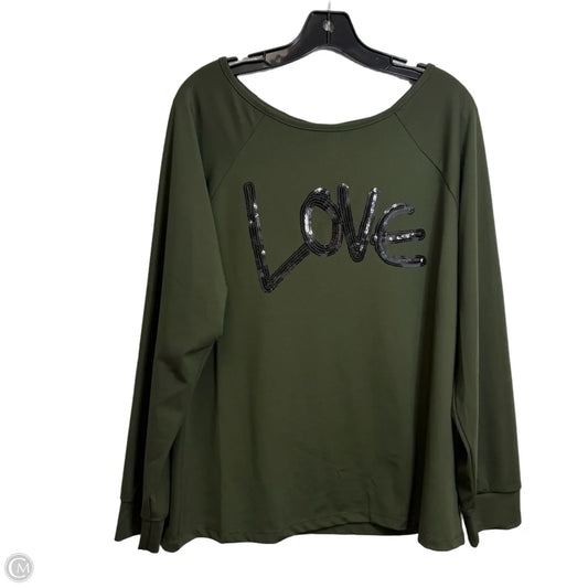 Top Long Sleeve By Ashley Stewart In Green, Size: Xl