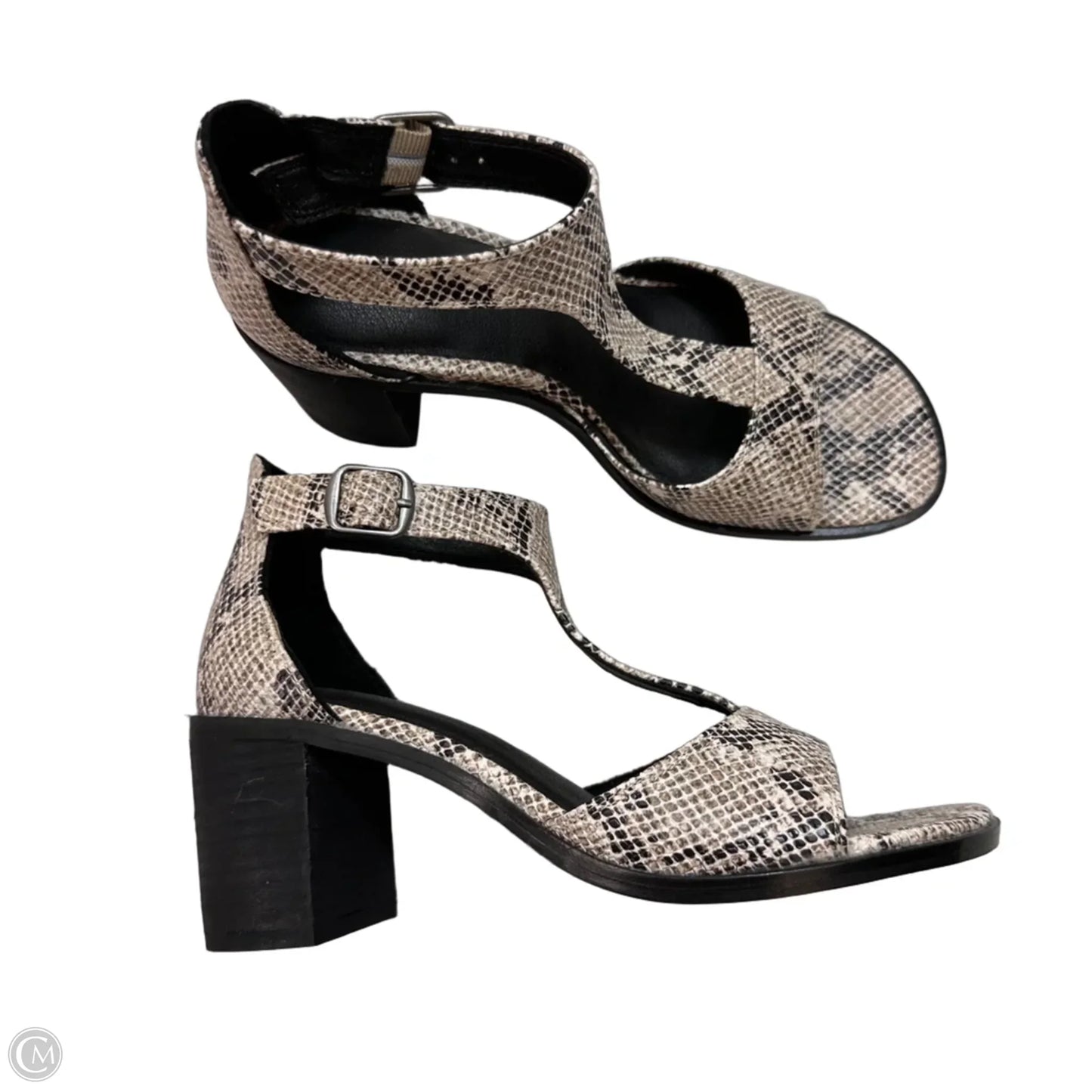 Sandals Heels Block By Lucky Brand In Snakeskin Print, Size: 7