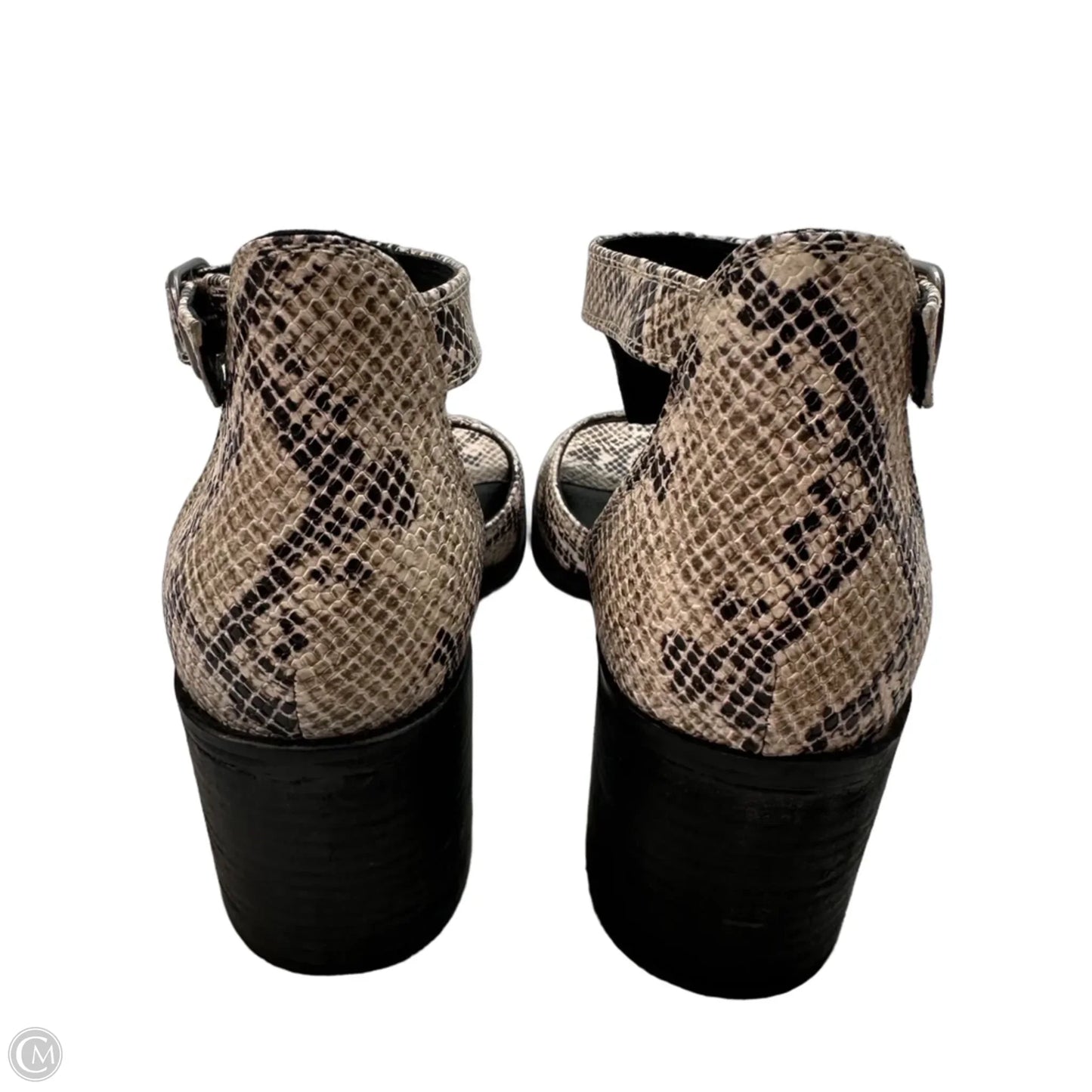 Sandals Heels Block By Lucky Brand In Snakeskin Print, Size: 7
