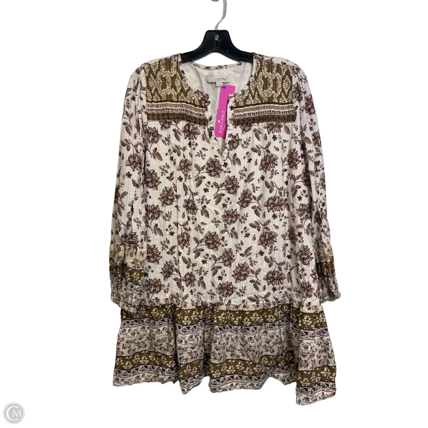 Dress Casual Short By Loft In Tan & White, Size: L