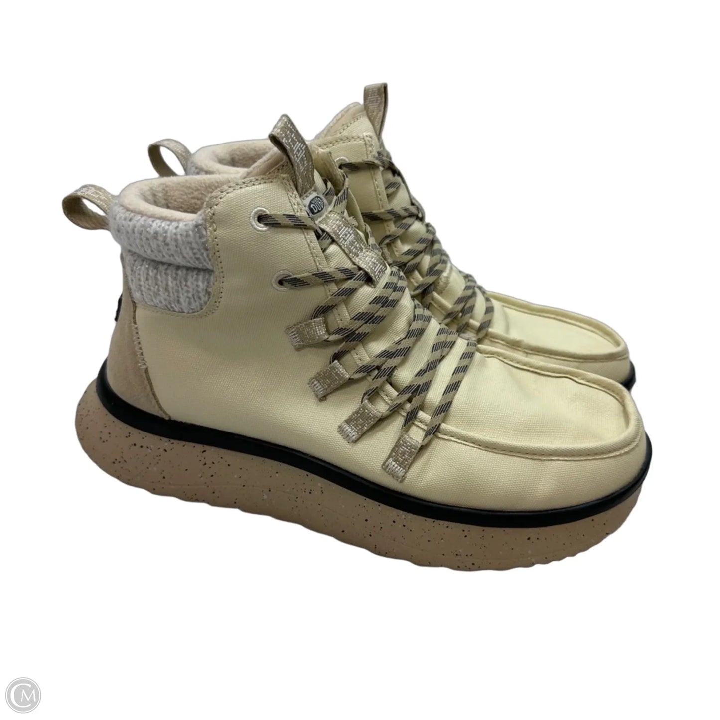Boots Ankle Flats By Hey Dude In Ivory, Size: 8