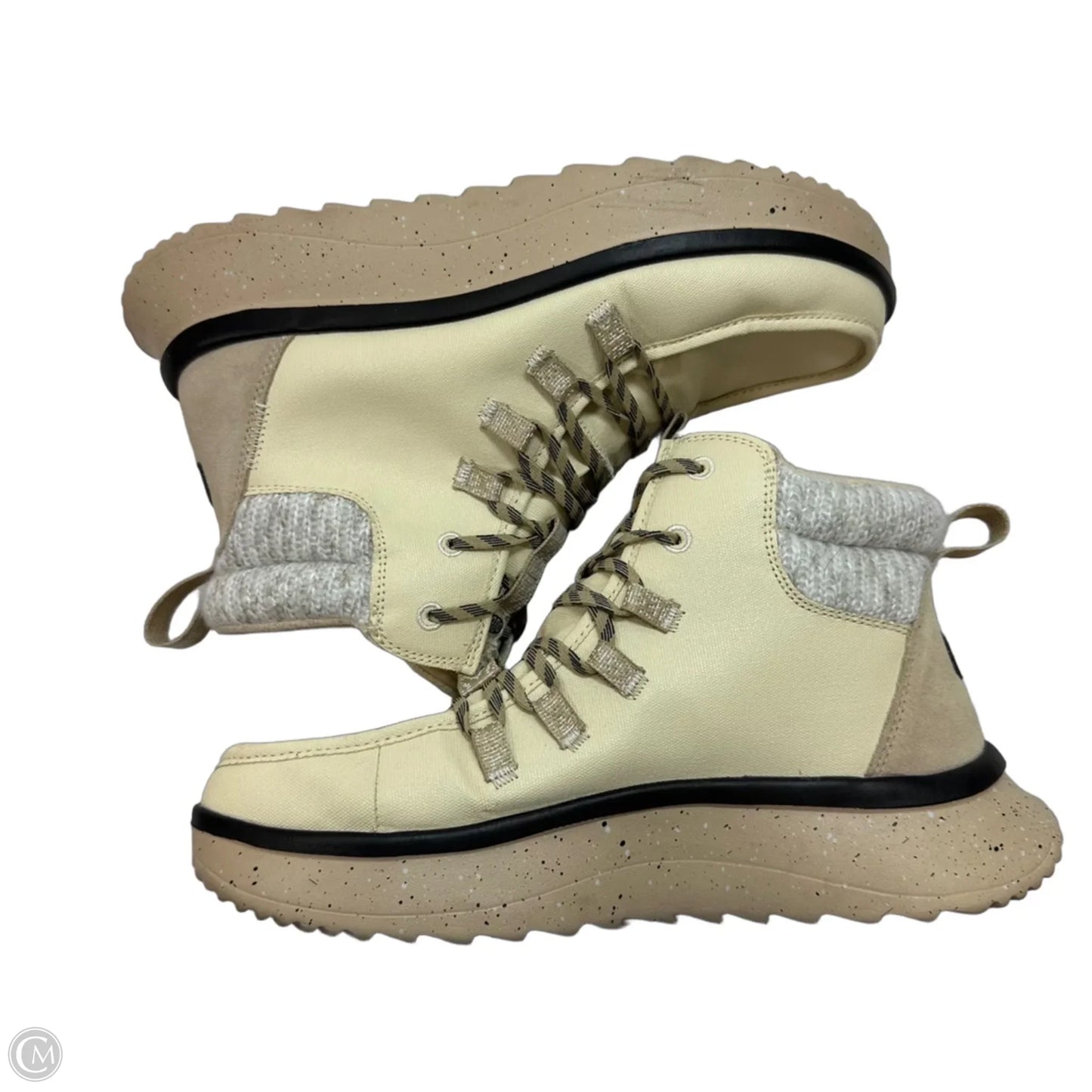 Boots Ankle Flats By Hey Dude In Ivory, Size: 8