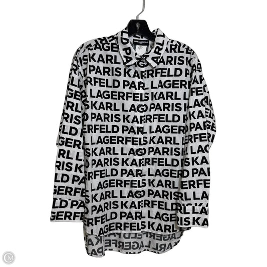 Top Long Sleeve Designer By Karl Lagerfeld In White, Size: Xs