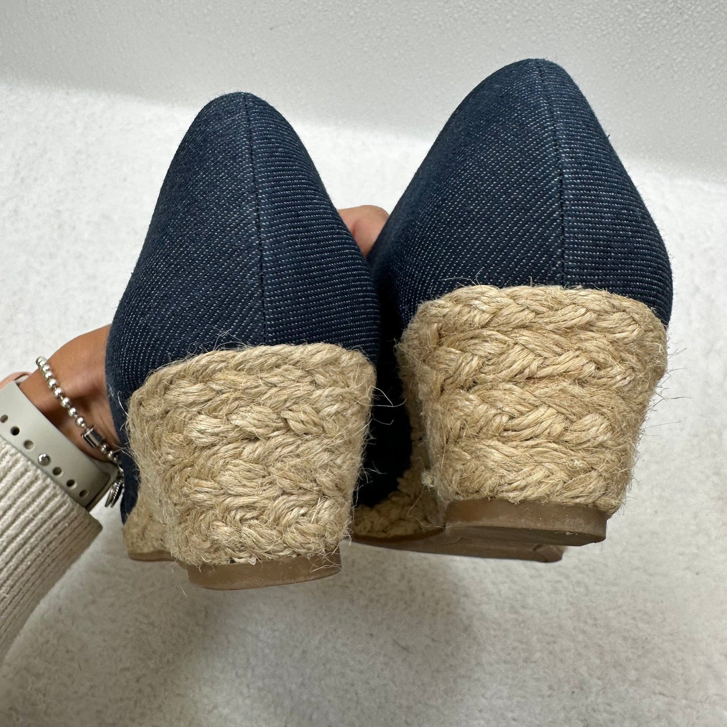 Navy Shoes Flats Espadrille Life Stride, Size 9