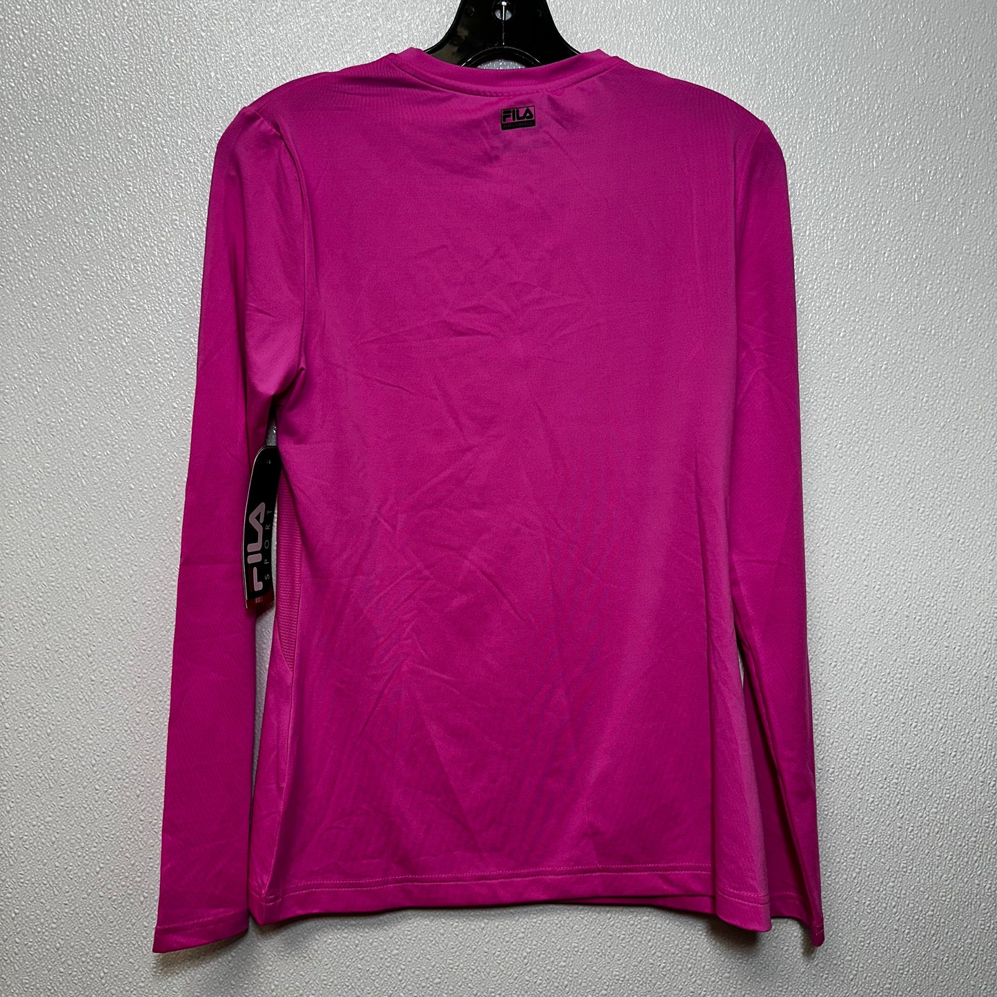 Hot Pink Athletic Top Long Sleeve Collar Fila, Size S