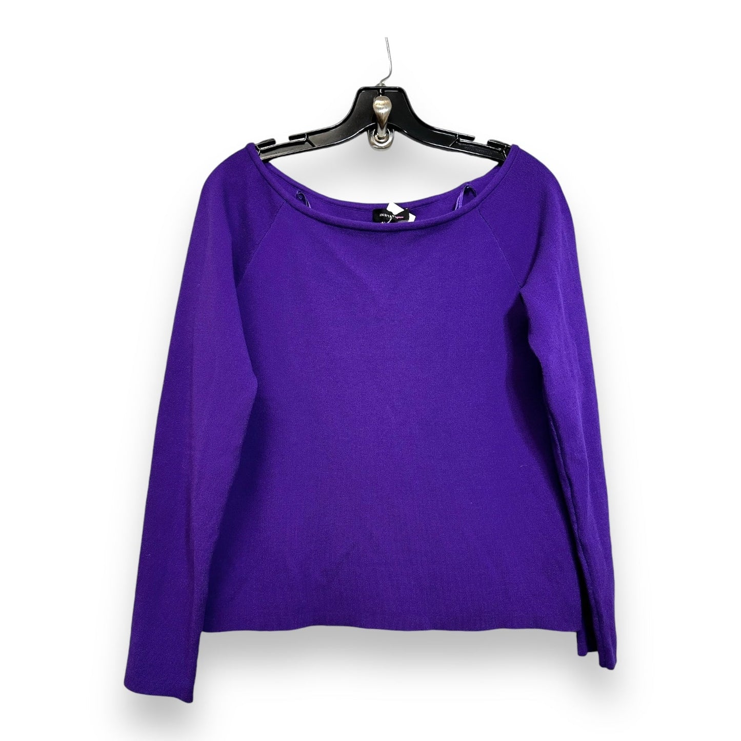 Sweater By Ann Taylor In Purple, Size: L