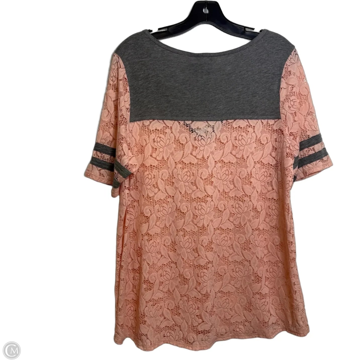 Top Short Sleeve By Torrid In Grey & Orange, Size: L