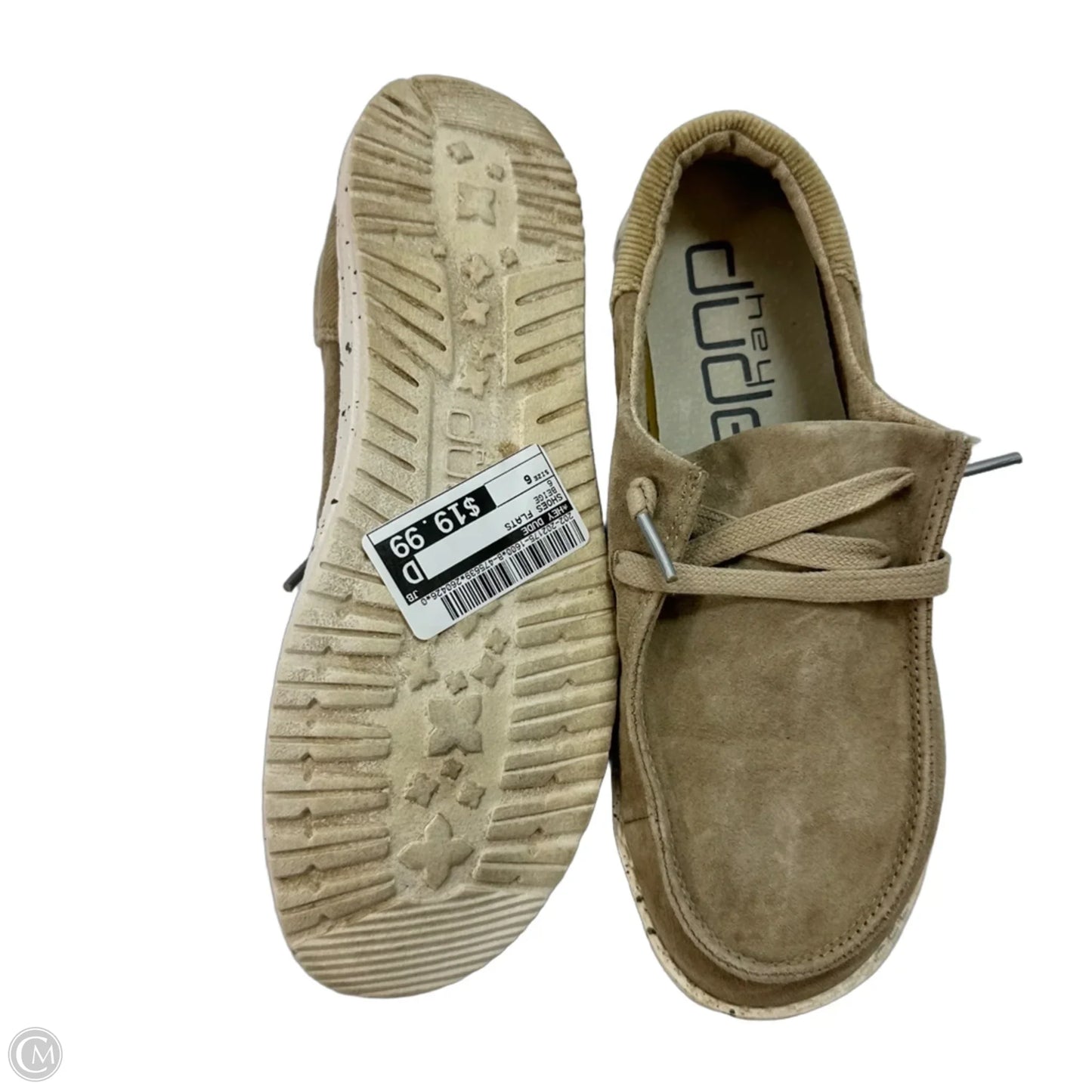 Shoes Flats By Hey Dude In Beige, Size: 6