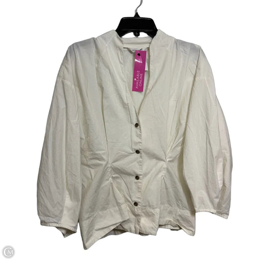 Top 3/4 Sleeve By Banana Republic In White, Size: L