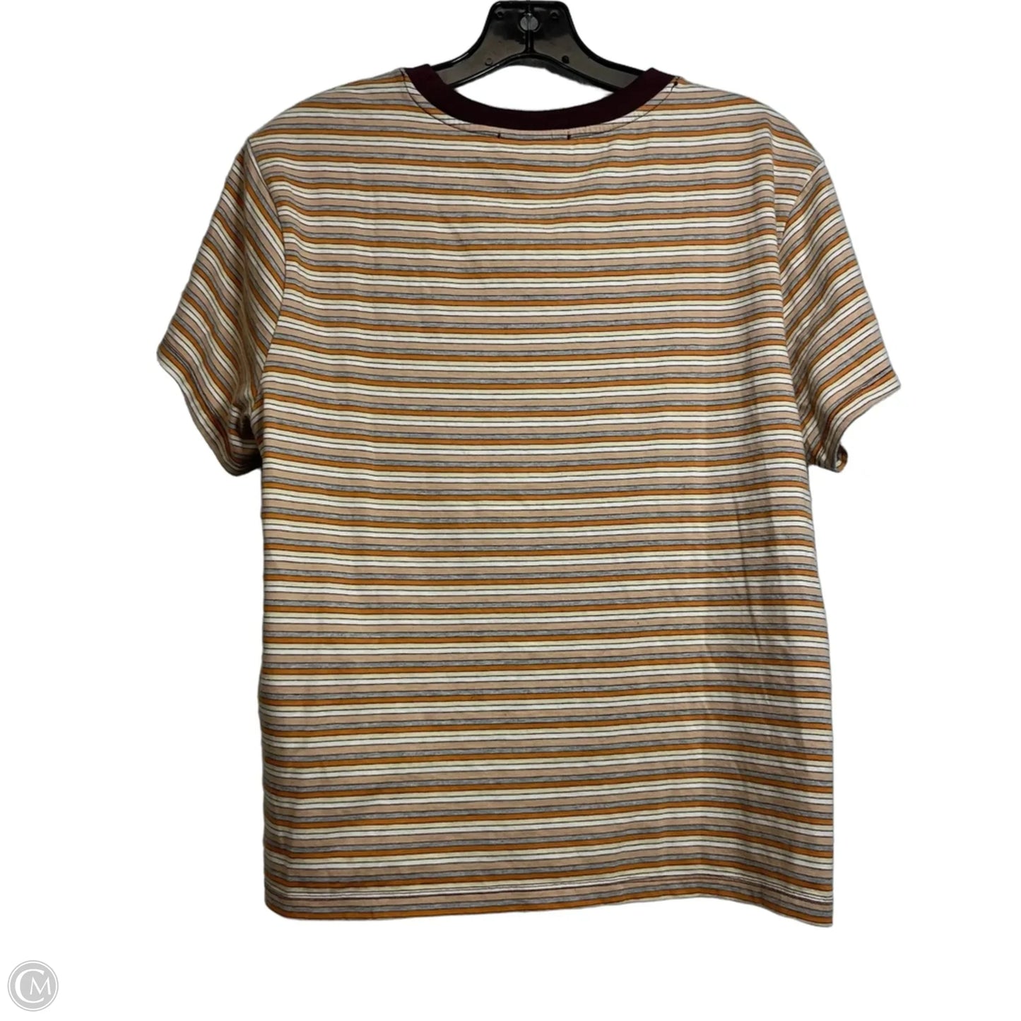 Top Short Sleeve By Banana Republic In Red & Yellow, Size: M